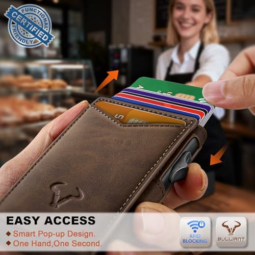 Men Slim Magnetic Leather Wallet Metal Case Money Clip 9 Cards
