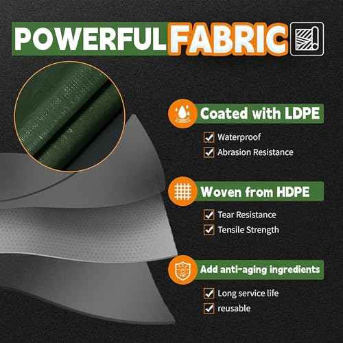 6x8 Feet Tarps Heavy Duty Waterproof 10.5 Mil Outdoor Small Tarp