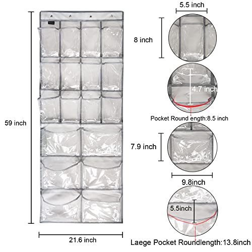 Extra Large Hanging Crystal Clear Over The Door Shoe Organizer