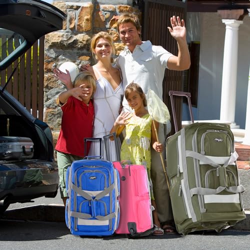 29 inch Jumbo Size 8 Pockets Wheeled Rolling Duffel Bag Water Resistant Luggage Lightweight Travel Suitcase with Retractable Handle