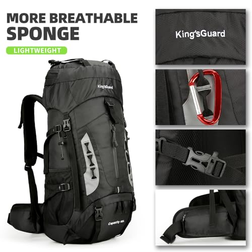 60L Hiking Backpack for Men and Women Lightweight Camping Hiking Backpack with Rain Cover Large Waterproof Travel Backpack Backpacking Pack