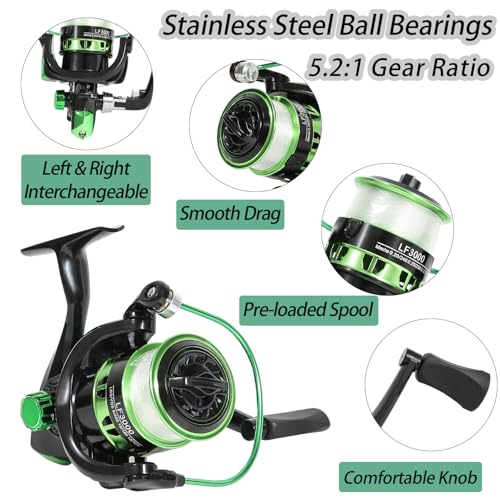 Fishing Rod 2PCS Telescopic Fishing Rod and Reel Combo with Fishing Pliers and Lip Gripper (2 Count)