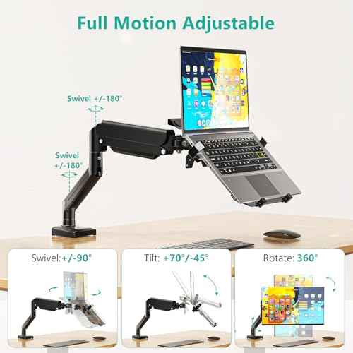 Laptop Desk Mount for 17" Notebook and 34" Screens