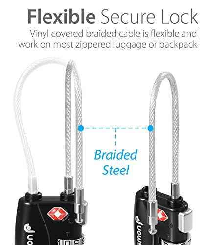 TSA Approved Cable Luggage Locks (3 Count)