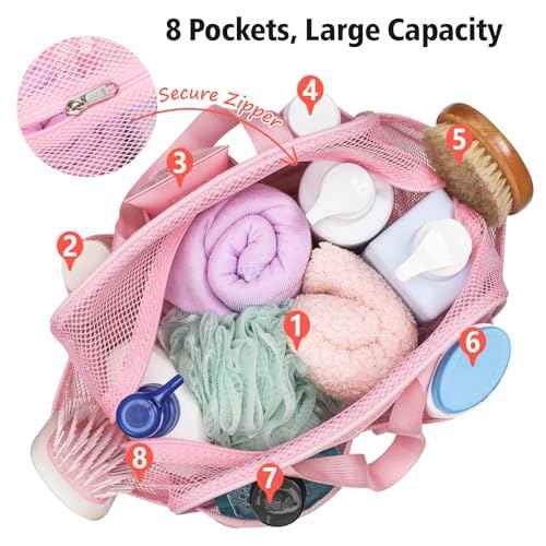 Mesh Shower Caddy Portable with Zipper