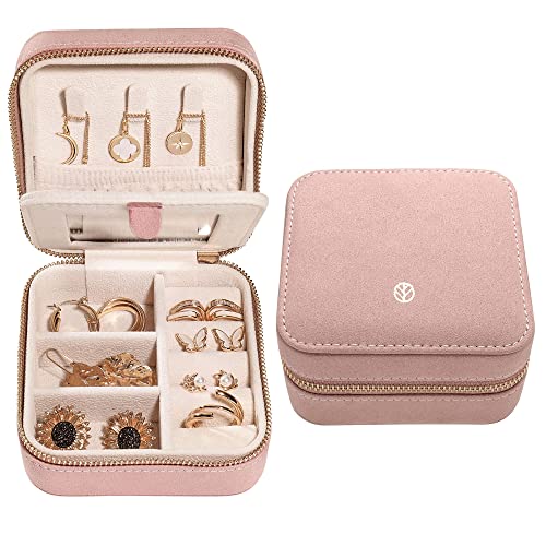 Travel Jewelry Organizer Boxes for Women Small Portable Necklace Earrings Bracelet Rings Travel Case Best Friend Birthday Gifts for Women Trendy