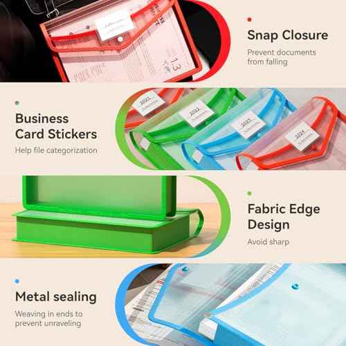 6 Pack Plastic Expanding File Folder (6 Count)