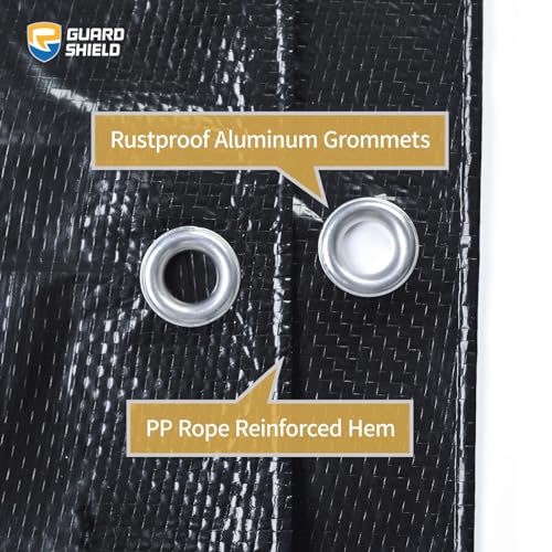 Black Tarp 6x6 Feet Waterproof Tarps Lightweight Camping Tarp Outdoor Multi Purpose Poly Cover 6mil (36 Sq Ft)