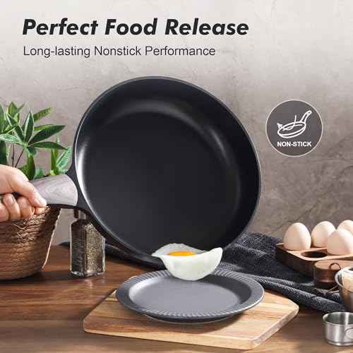 8inch Nonstick Frying Pan Paella Pan with Lid