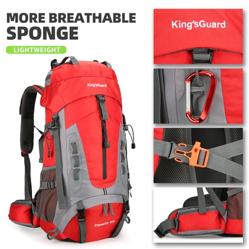 60L Hiking Backpack for Men and Women Lightweight Camping Hiking Backpack with Rain Cover Large Waterproof Travel Backpack Backpacking Pack