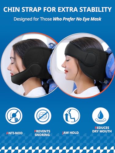 Travel Pillow with Chin Strap for Different Seats