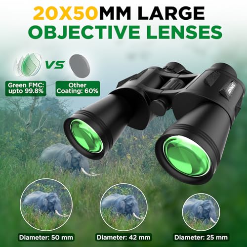 20x50 High Powered Binoculars for Adults with Smart Phone Adapter