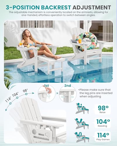 Folding Adjustable Adirondack Chair with Footrest