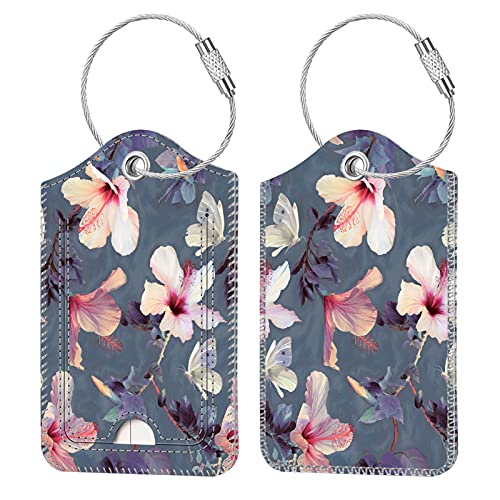 Luggage Tags Privacy Cover ID Label for Travel Bag Suitcase (2 Count)