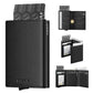 Pop up Card Wallet Minimalist Cash Wallets RFID Blocking Leather Smart Credit Card Holder with ID window for Men