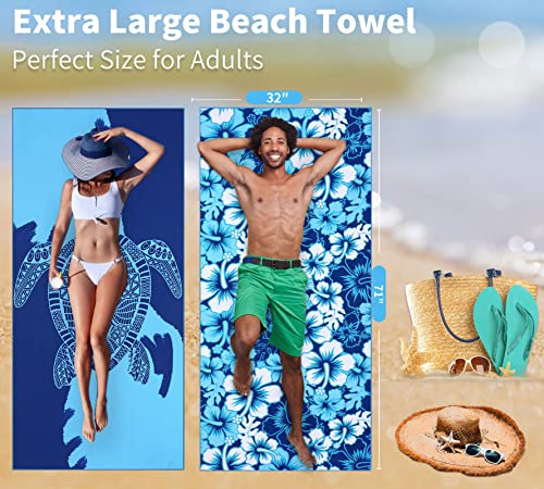 Microfiber Beach Towel Oversized 71x32 Multiple with Bag 6 Pack Bulk (6 Count)
