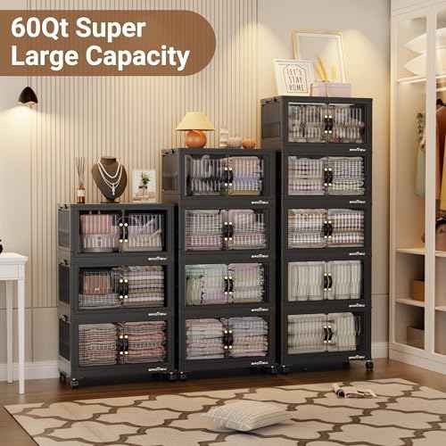 300Qt Stackable Storage Bins with Lid (5 Count)