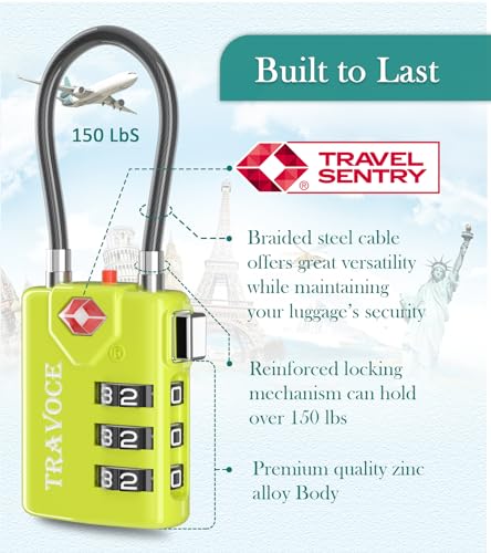 TSA Approved Luggage Locks (4 Count)