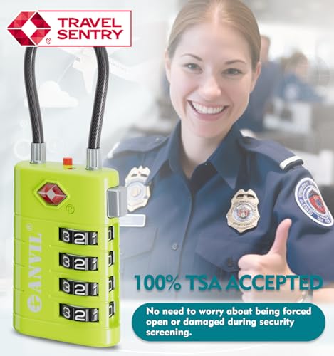 TSA Approved Luggage Locks with Search Alert Indicator (3 Count)