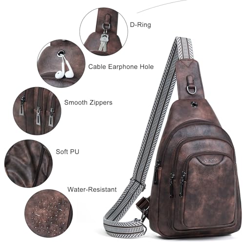 10L Crossbody Sling Bag for Women Men Anti Theft Cross Body Fanny Pack Belt Bag Purse Gifts for Women Faux Leather