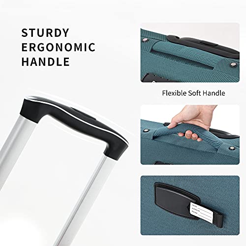 Softside Luggage Set Softshell Lightweight 3 Piece Spinner Suitcase (3 Count)