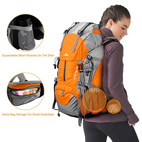 50L Hiking Backpack with Rain Cover for Both Men & Women