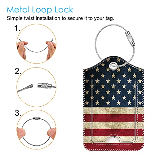 Luggage Tags Privacy Cover ID Label for Travel Bag Suitcase (2 Count)