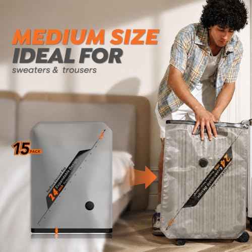 Rechargeable Wireless Pump Travel Storage Bags Set (16 Count)