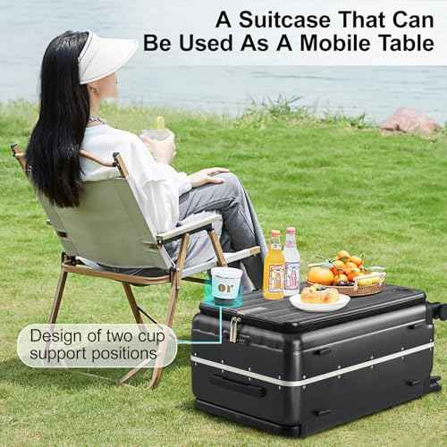 Multifunctional 26 Inch Hard Shell Suitcases with Wheels Travel Approved Luggage Large Rolling Suitcase Checked Luggage for Women Men