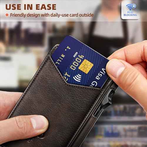 Men Airtag Leather Wallet Metal Case Money Clip