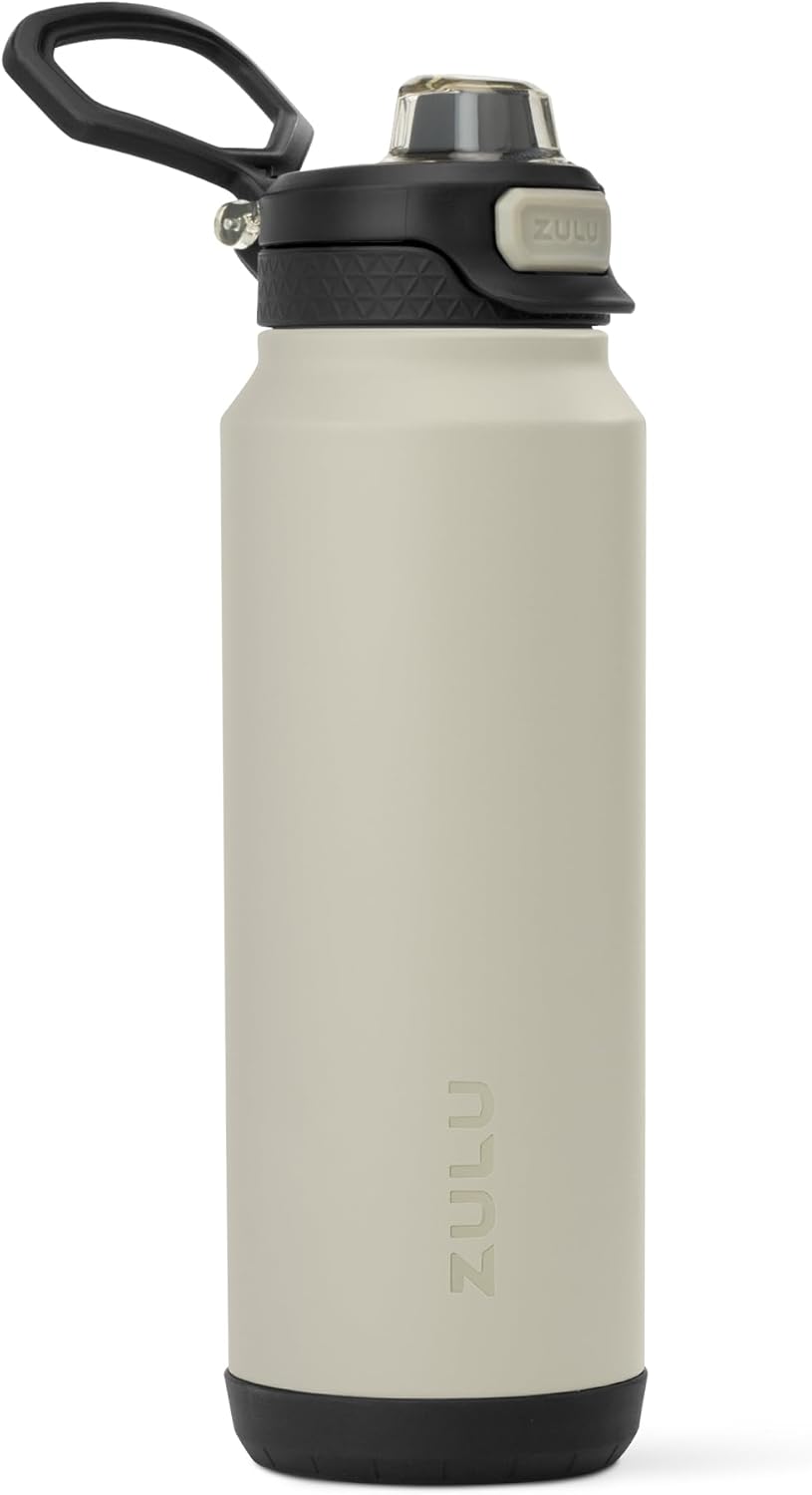 ZULU Powerfill Pro 32oz Stainless Steel Water Bottle with Quick Fill Lid, Triple Walled Vacuum Insulated Metal, Leak Proof Locking Lid, Sip and Chug, Reusable BPA Free, Ash - Roamly