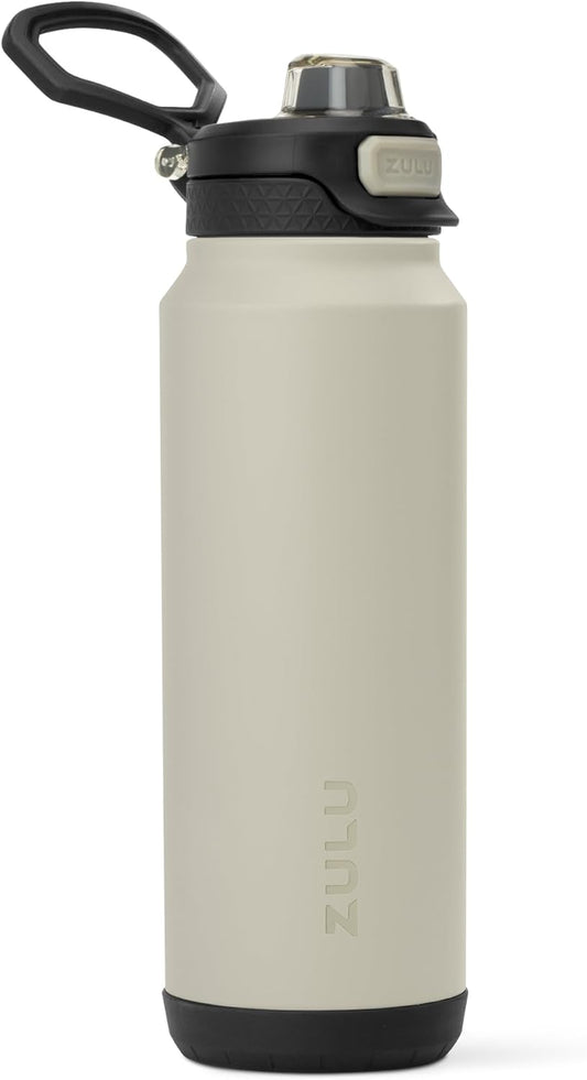 ZULU Powerfill Pro 32oz Stainless Steel Water Bottle with Quick Fill Lid, Triple Walled Vacuum Insulated Metal, Leak Proof Locking Lid, Sip and Chug, Reusable BPA Free, Ash - Roamly