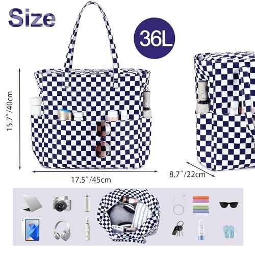 Waterproof Beach Tote Pool Bags for Women Ladies Extra Large Carry On Bag With Wet Compartment for Weekender Travel