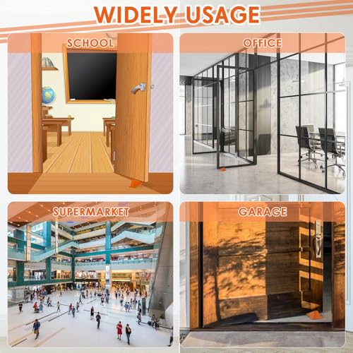 6 Pcs Heavy Duty Rubber Door Stops Wedge Stackable (6 Count)