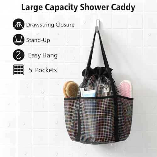 Mesh Shower Caddy Portable with Drawstring