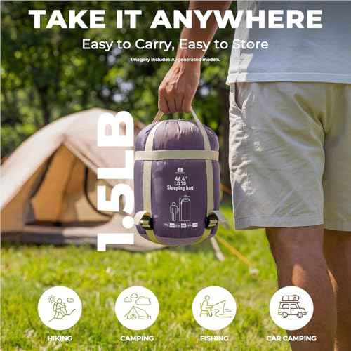 Lightweight Warm Weather Sleeping Bag for Adults