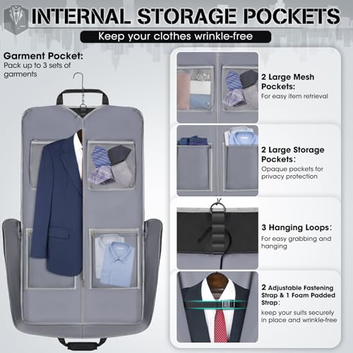Garment Bags for Travel Carry On Garment Bag for Hanging Clothes