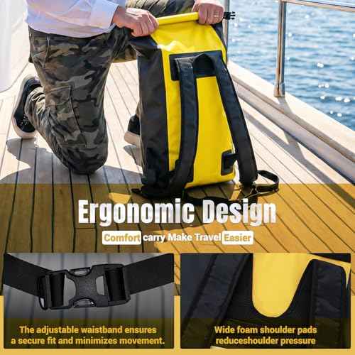 20L Waterproof Dry Bag Boating Backpack for Travel Hiking Camping Kayaking Hiking Swimming Floating Submersible Dry Bag bright yellow
