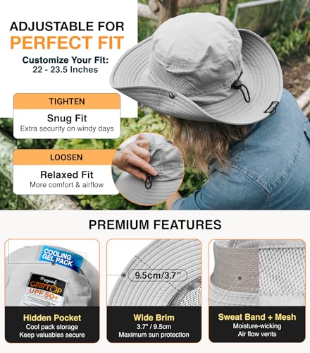 Safari Hat for Men Sun Hats for Women UV Protection UPF 50+ Fishing