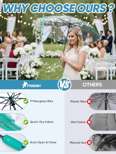 Windproof Travel Umbrellas for Rain and Sun (2 Count)