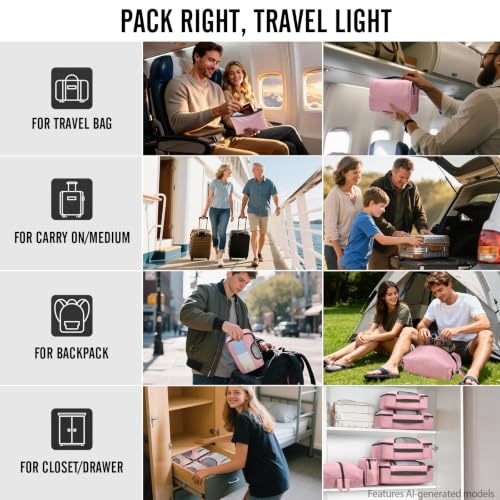 10 Set Packing Cubes for Travel Essentials (99 Count)