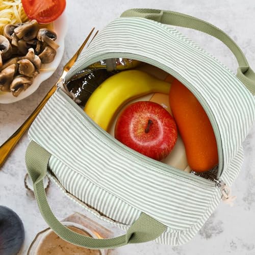 Lunch Bag for Women Men Cute Corduroy Lunch Tote Bags Reusable Insulated Lunch Box Large Capacity Reusable Insulated Cooler for Work Picnic or Travel