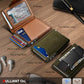 Men Slim Leather Wallet Metal Case Money Clip