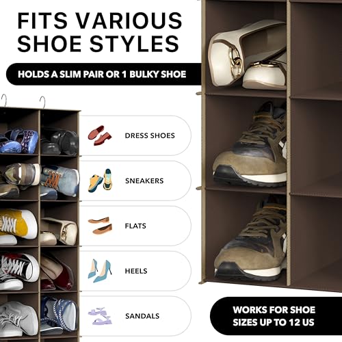 24 Section Shelves Hanging Shoes Organizer