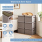 Large 22 Quart Linen Fabric Foldable Storage Bin Cube Organizer Basket with Flip (4 Count)
