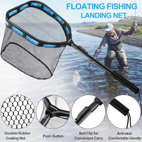 Fishing Backpack with Fishing Gear Fish Net & Rod Holders Tackle Box