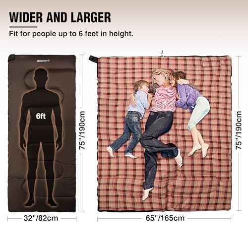 Cotton Flannel Sleeping Bag for Camping (2 Count)