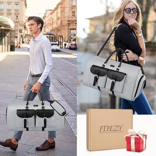 Garment Bag for Travel Convertible Carry on Travel Duffel Bag for Men Women