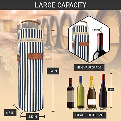 Single Bottle Wine Bag Carrier Insulated Cooler Tote