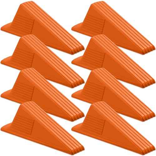 8 Pcs Heavy Duty Rubber Door Stops Wedge Stackable (8 Count)